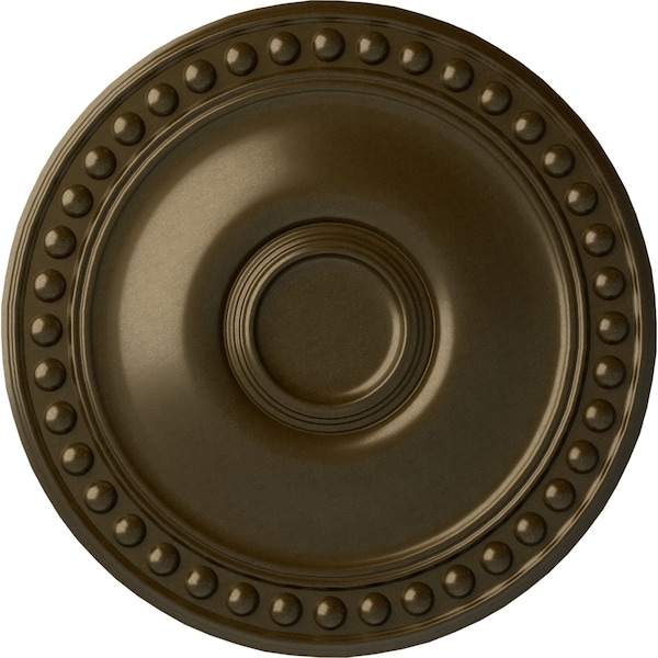 Ekena Millwork Foster Ceiling Medallion (Fits Canopies up to 5 5/8"), Hand-Painted Brass, 19 1/8"OD x 1"P CM19FOBRS - main